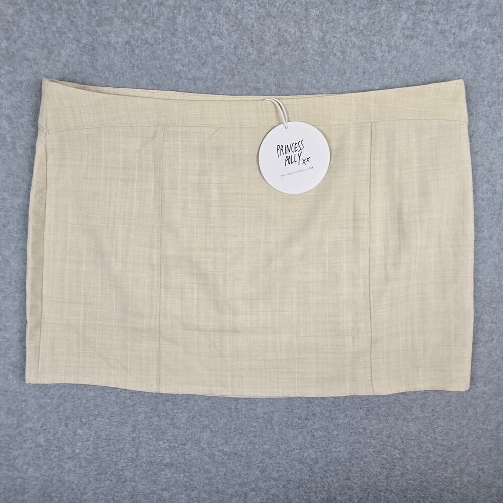 NWT Princess Polly Skirt Womens Size 12 Josie Mini Beige 40" Waist